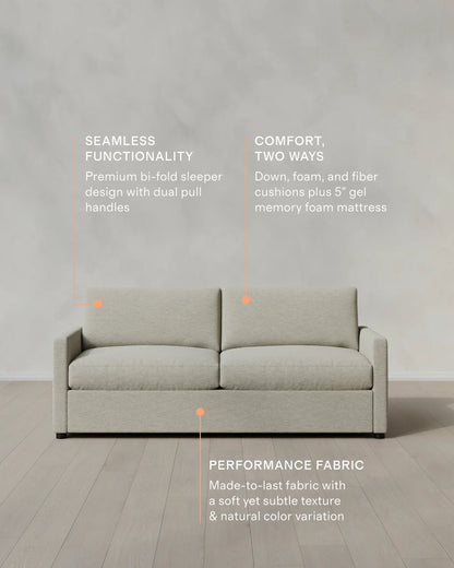 Brennan Sleeper Sofa in Performance Basketweave - Queen / Flax