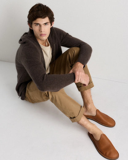 Italian Leather Mule Slip-On - 7 / Sand