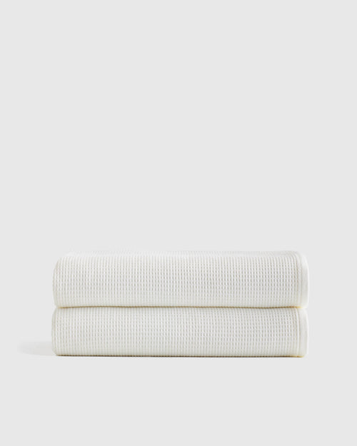 Turkish Waffle Terry Bath Sheet (Set of 2) - One Size / Ivory