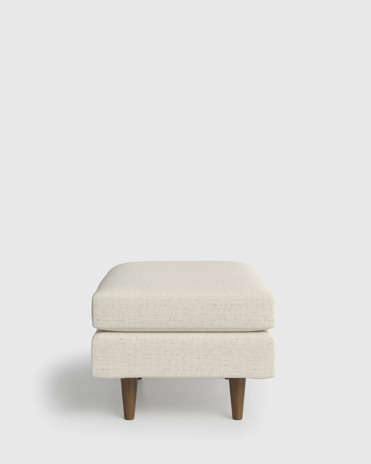 Atlas Midcentury Ottoman in Performance Chenille Linen Blend - 31.5" / Snow