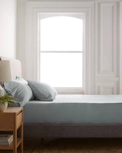 European Linen Sham Set - Standard / White