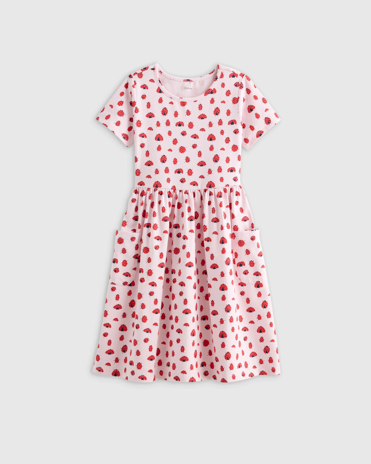 Organic Cotton Fit and Flare Pocket Dress - 6 / Cloud Rainbow Stripe