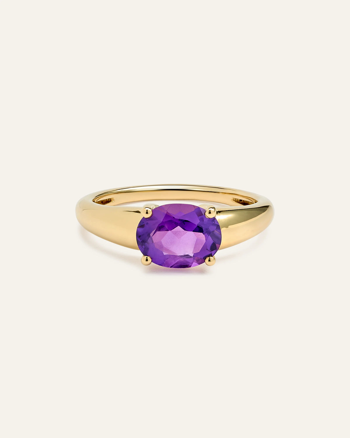 14K Gold Gemstone Vintage Inspired Ring - 4 / Yellow Gold
