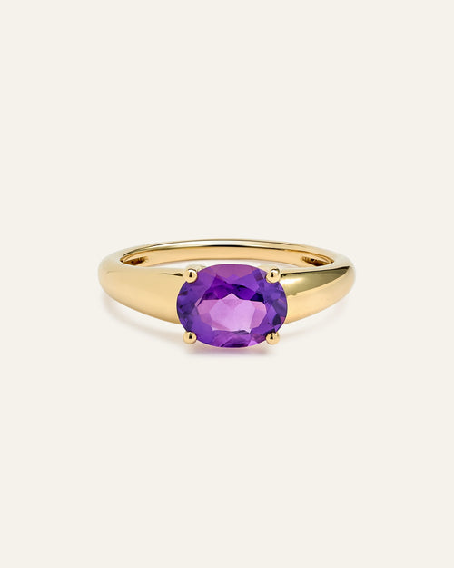 14K Gold Gemstone Vintage Inspired Ring - 4 / Yellow Gold