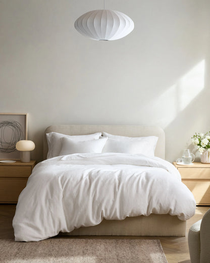 European Linen Duvet Cover Set - Twin / Peach