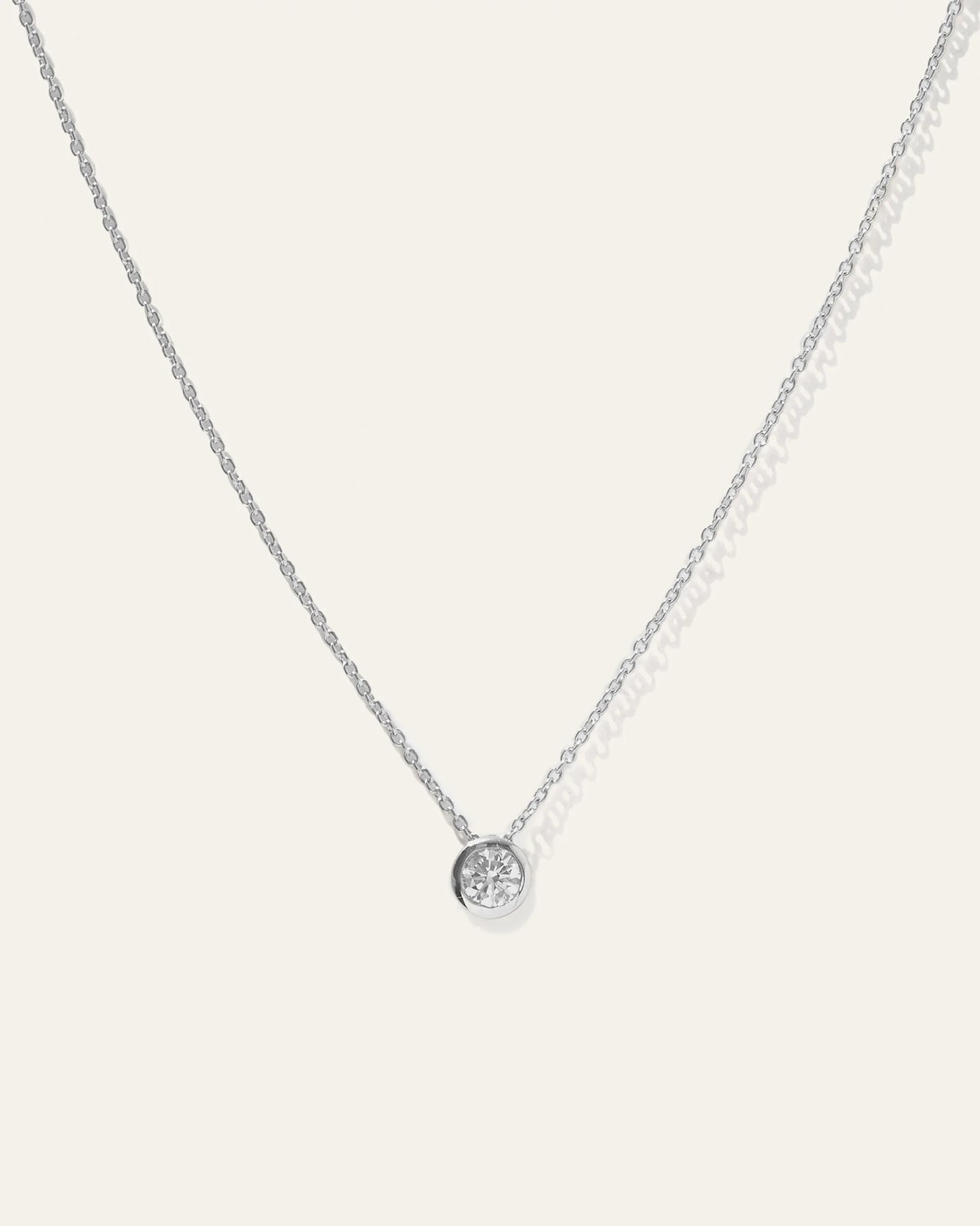 14K Gold Diamond Sliding Bezel Necklace - One Size / Yellow Gold