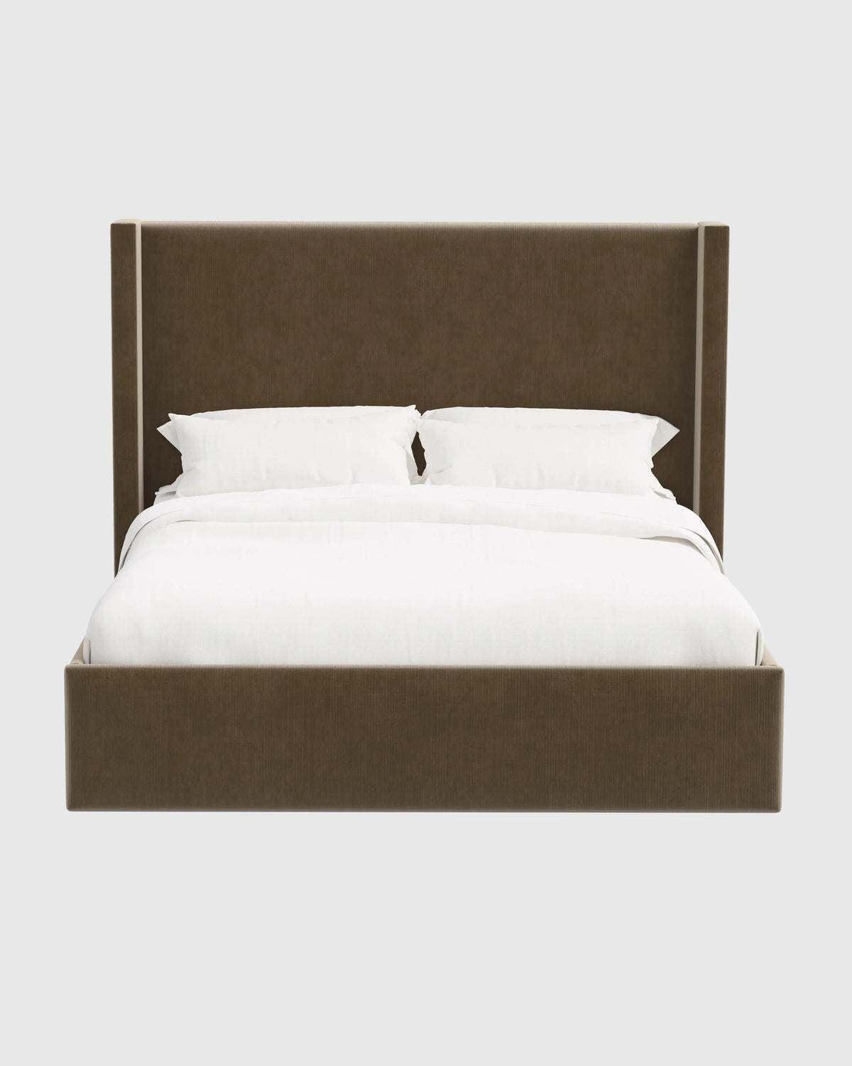 Wingback Bed in Performance Velvet - Full / Walnut