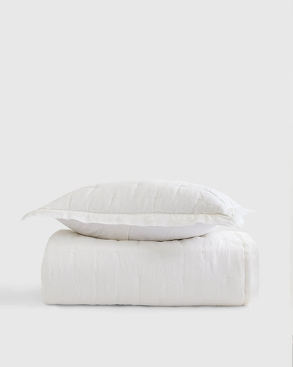 European Linen Toddler Dream Quilt & Sham Set - One Size / Sand