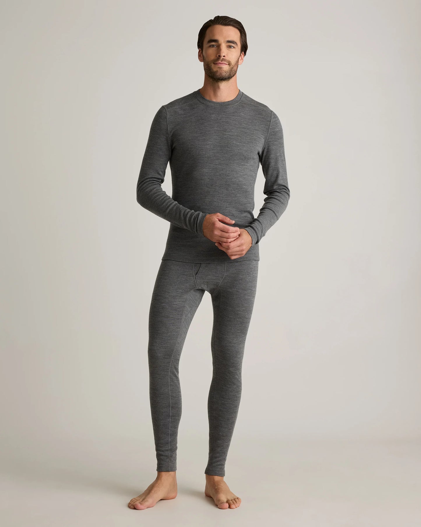 100% Merino Wool Cold Weather Base Layer Bottoms - S / Black