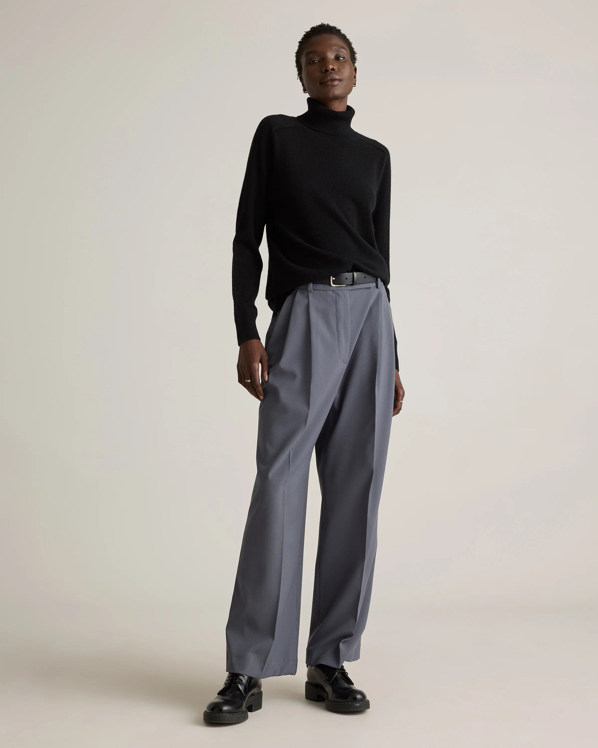 Mongolian Cashmere Turtleneck Sweater - XS / Heather Grey