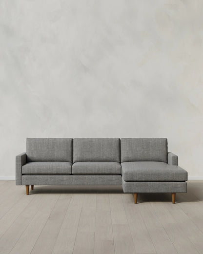 Atlas Midcentury Chaise Sectional in Performance Chenille Linen Blend - 106" Right Arm / Sorrell