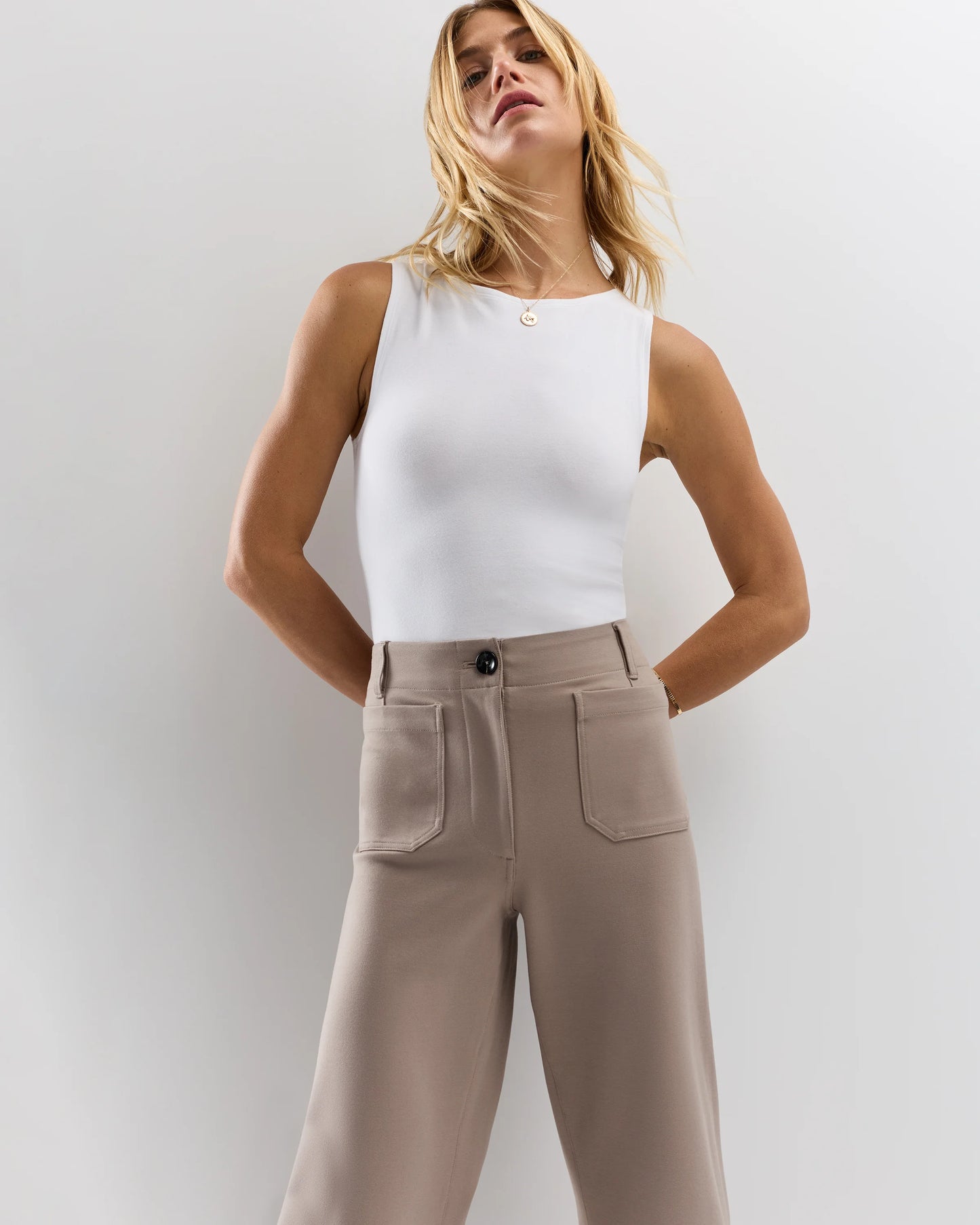 Ultra-Stretch Ponte Cropped Wide Leg Pants - 0 / Espresso