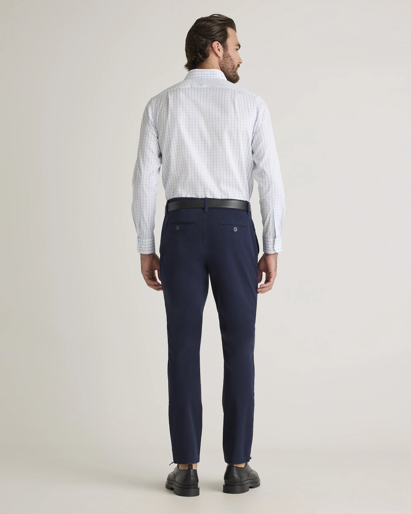 Organic Cotton Stretch Twill Dress Shirt - S / Grey Stripe