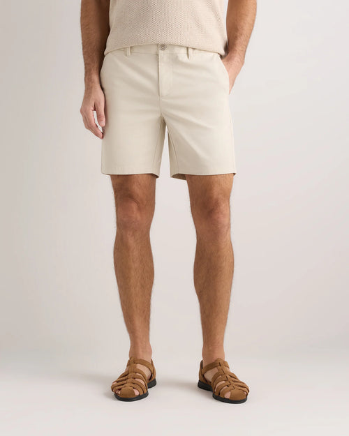 Organic Cotton Classic Stretch Chino Shorts - 7" - 30 / Stone