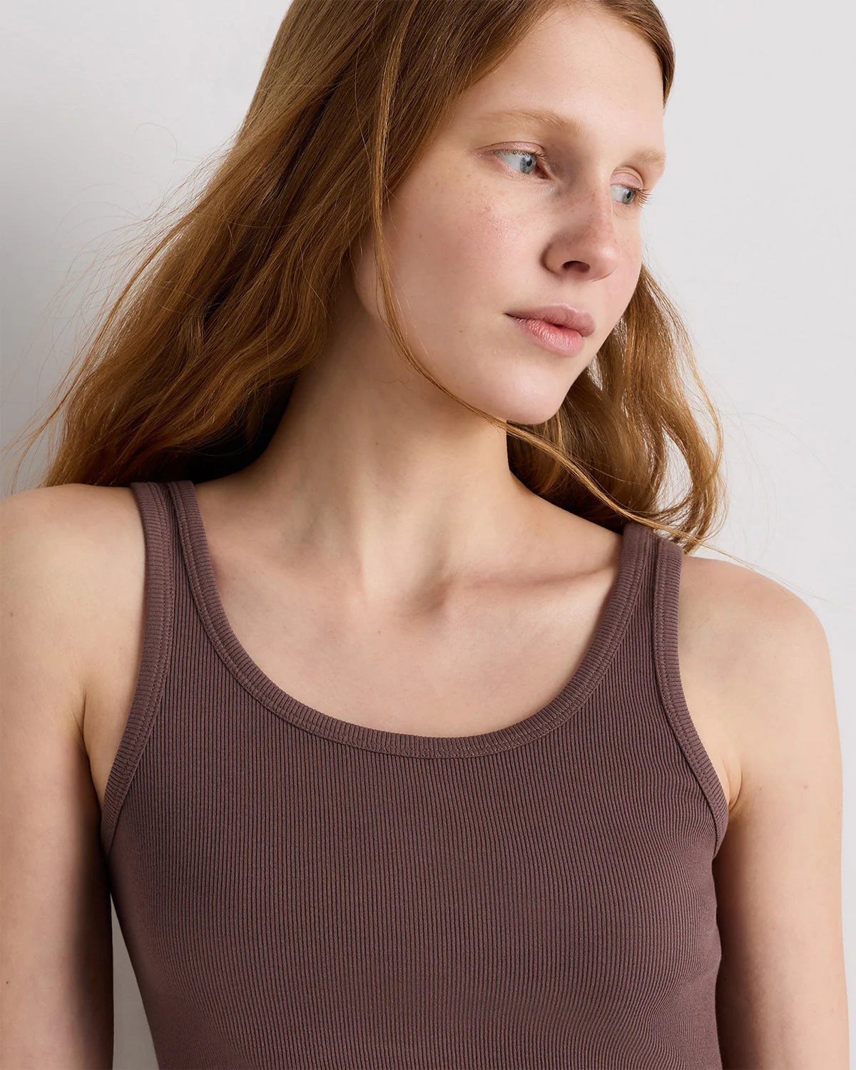 Organic Cotton Micro-Rib Scoop Neck Tank - XS / Moonstone Blue