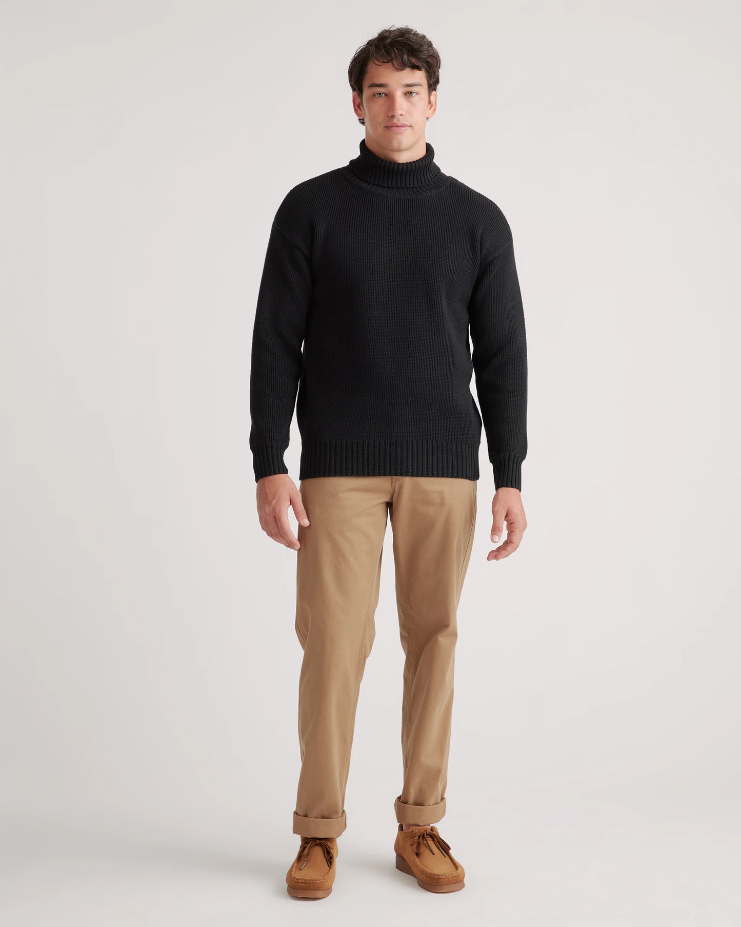 100% Organic Cotton Turtleneck Sweater - S / Charcoal