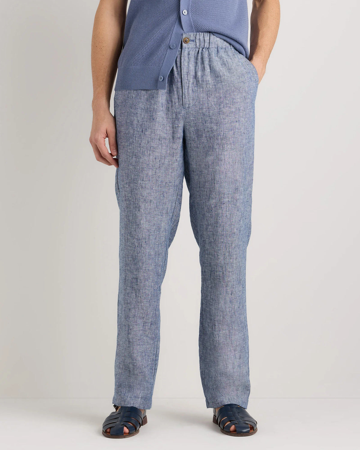 100% European Linen Pants - S / Bayberry Olive