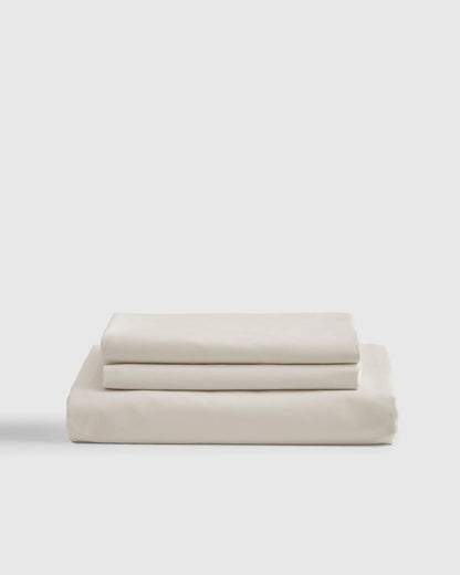 Organic Crisp Percale Fitted Sheet Set - Twin / Espresso