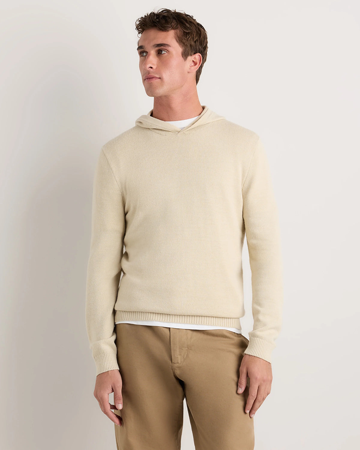 Alpaca-Wool Hooded Sweater - S / Heather Navy