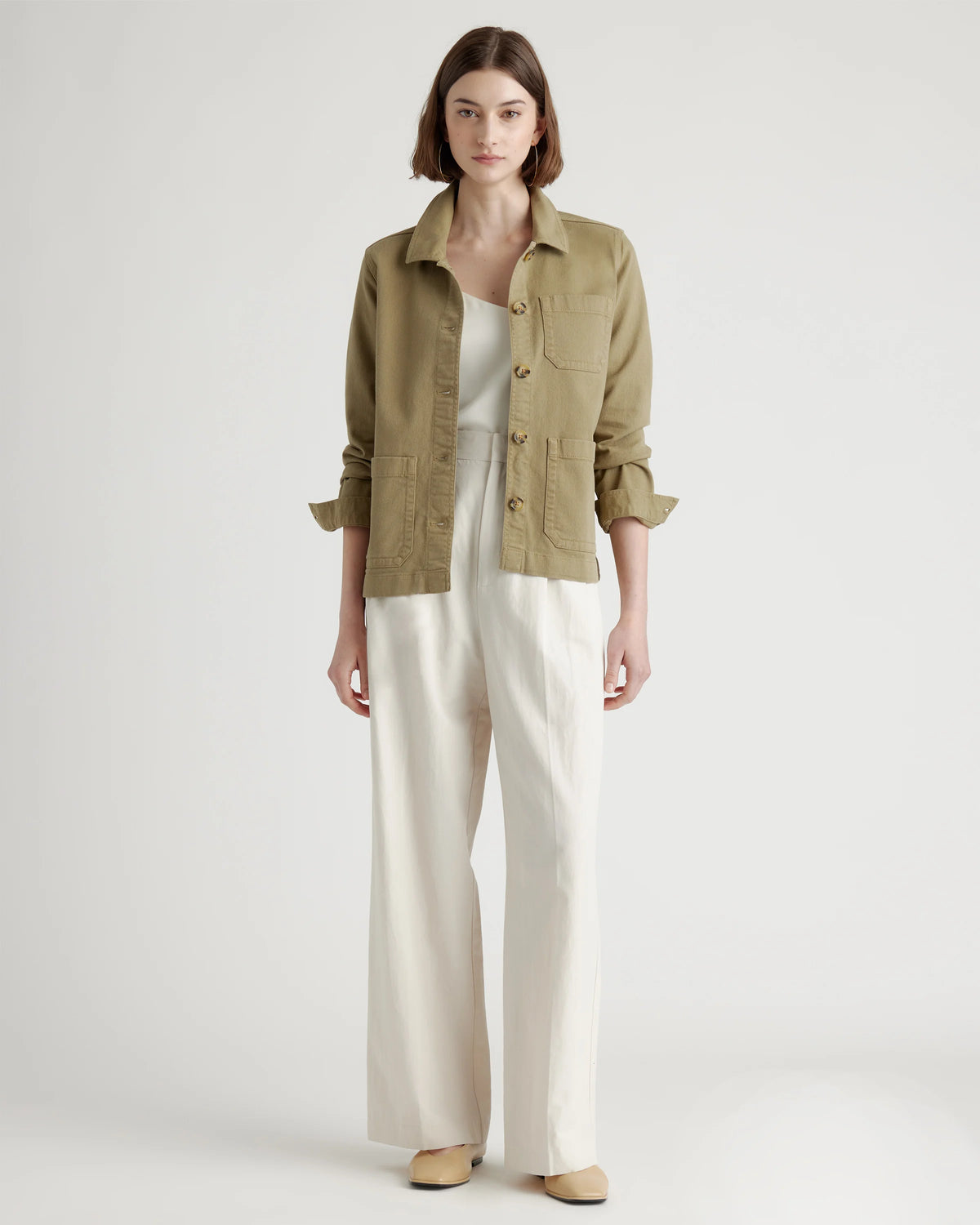 Organic Comfort Stretch Chore Jacket - XS / Vanilla