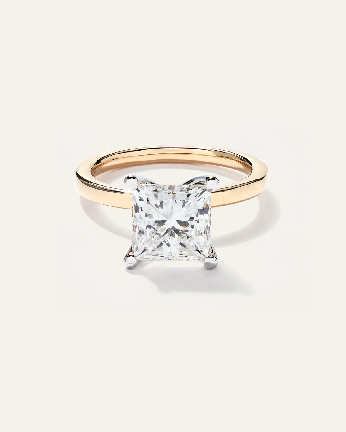 Lab Grown Diamond Princess Comfort Fit Engagement Ring - 3ct - 4 / Yellow Gold