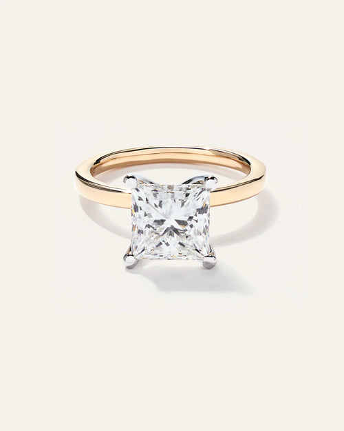 Lab Grown Diamond Princess Comfort Fit Engagement Ring - 3ct - 4 / Yellow Gold
