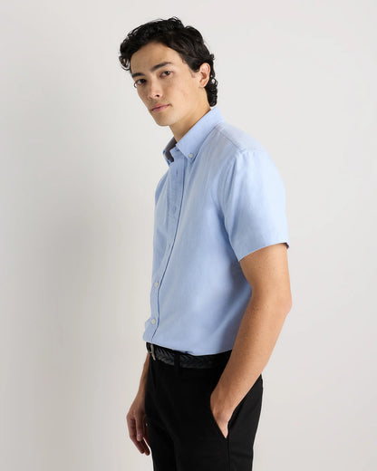 100% Organic Cotton Short Sleeve Oxford Shirt - S / Dark Coal