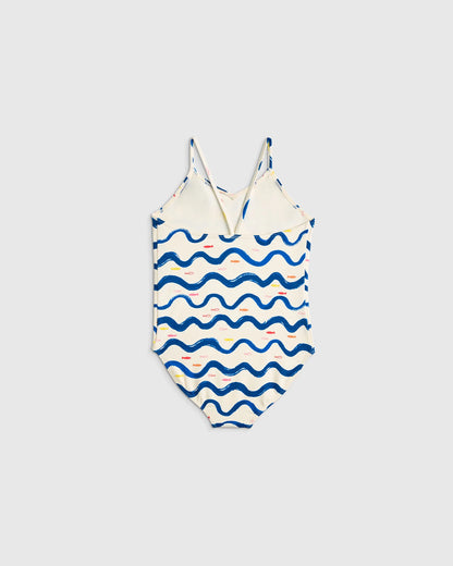 One-Piece Swimsuit - 2T / Wavy Fish