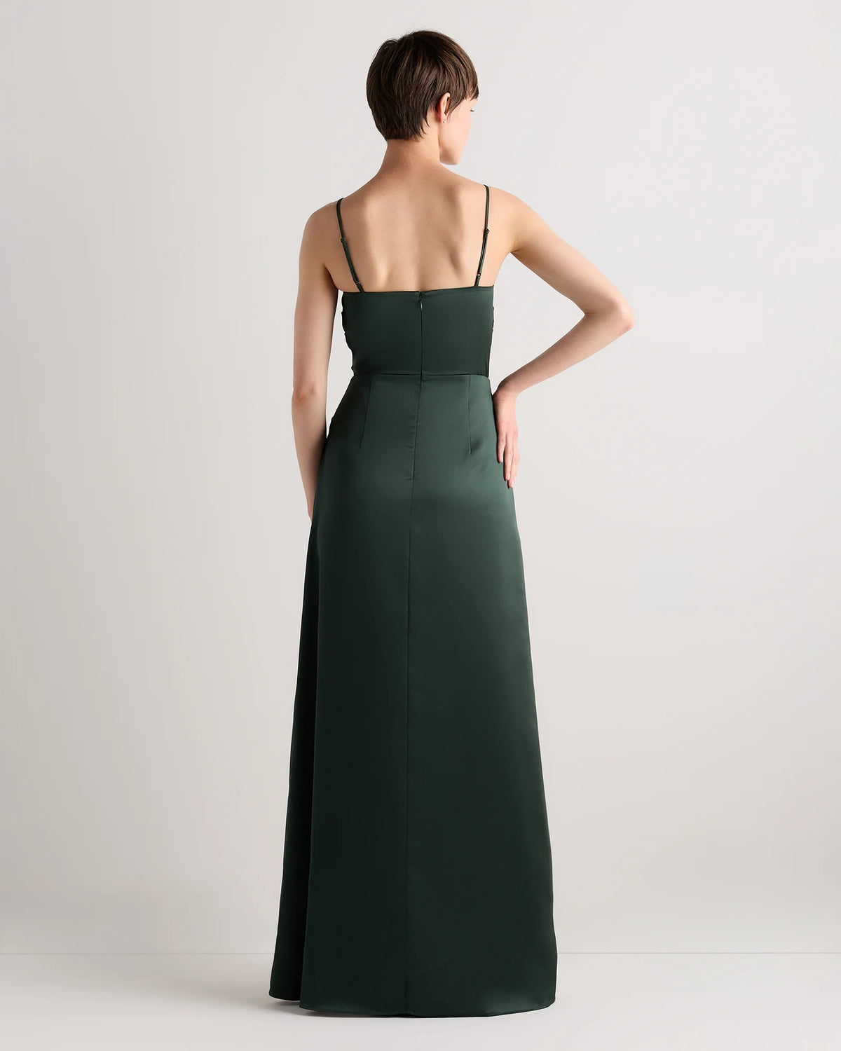 Juliette Stretch Satin Dress - 0 / Garden Sage Green