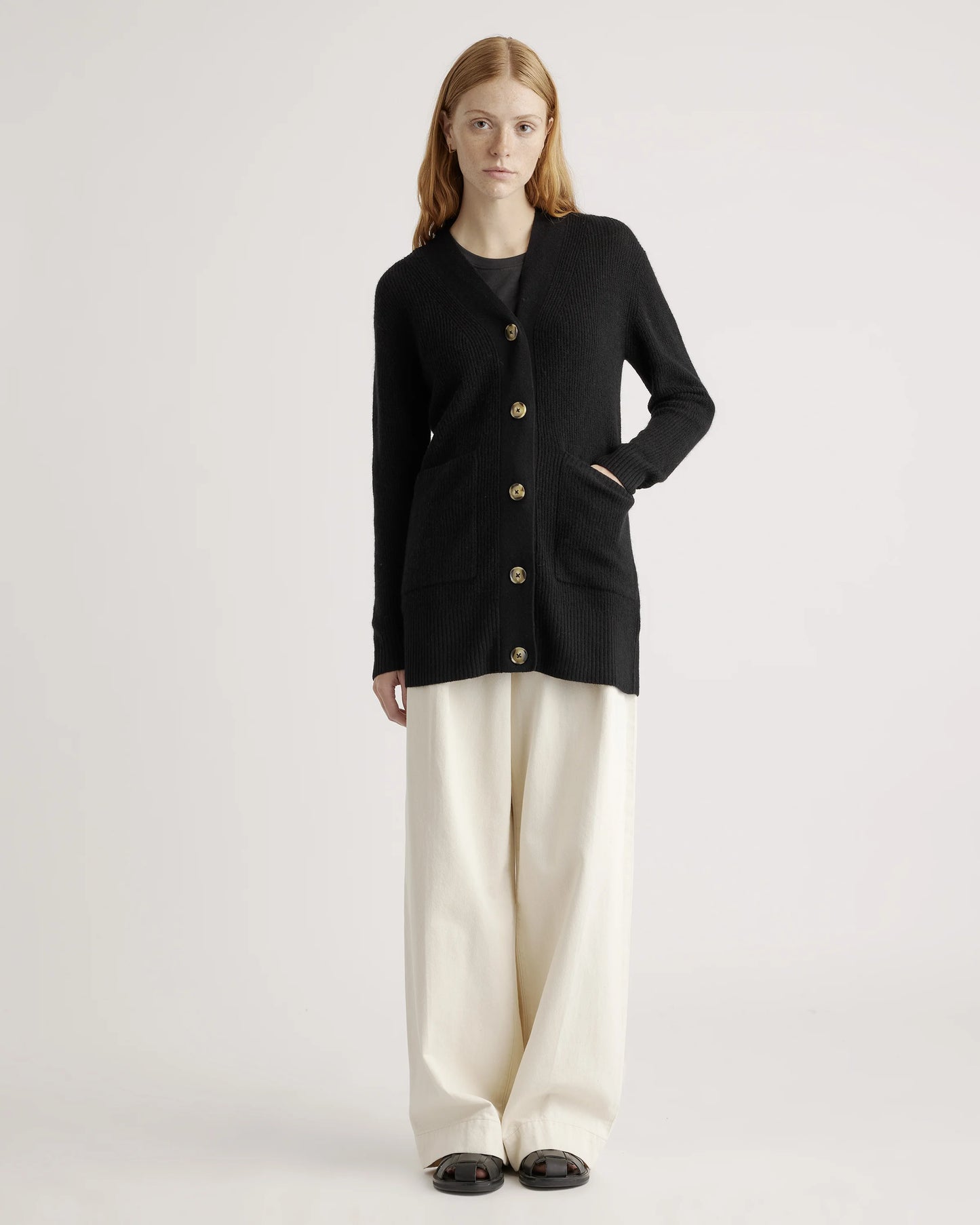 Baby Alpaca-Wool Oversized Cardigan - XS / Black