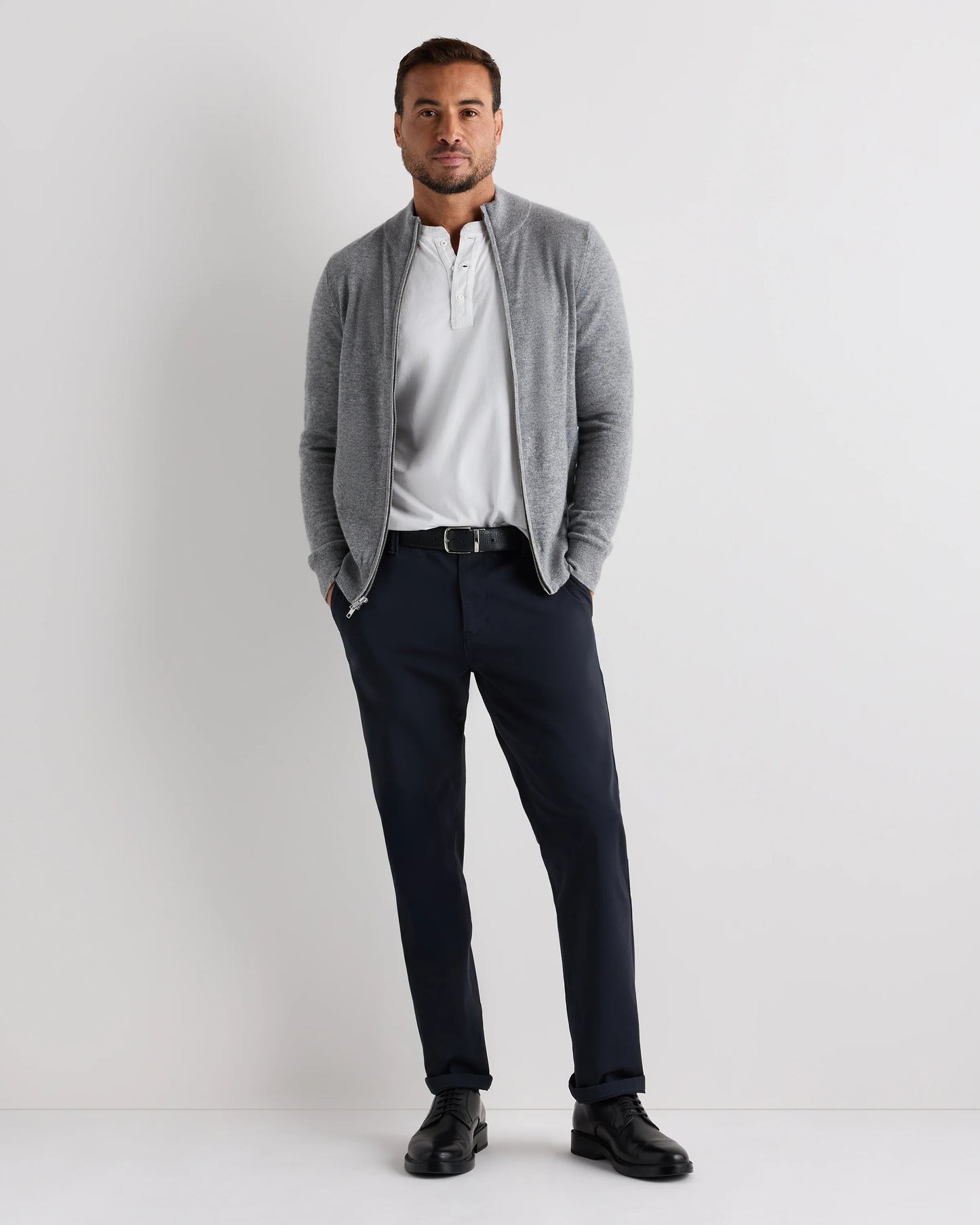 Mongolian Cashmere Full Zip Sweater - S / Teak