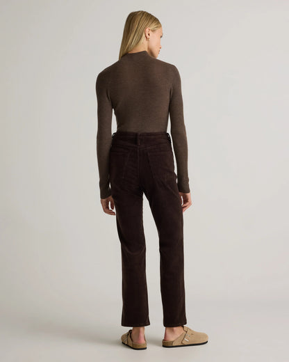 Organic Stretch Corduroy Straight Leg Pants - 0 / Espresso
