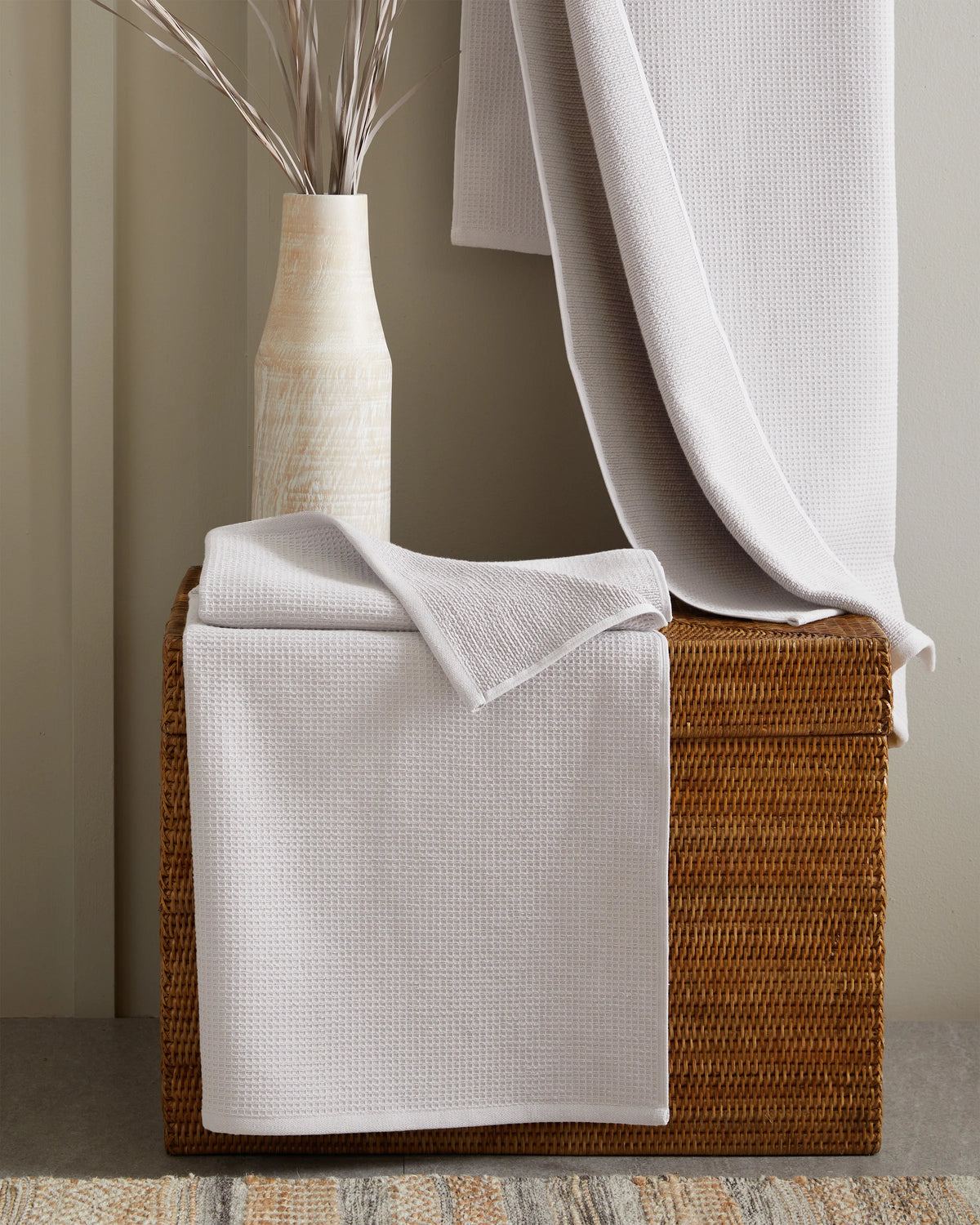Turkish Waffle Terry Bath Towel Bundle - One Size / White