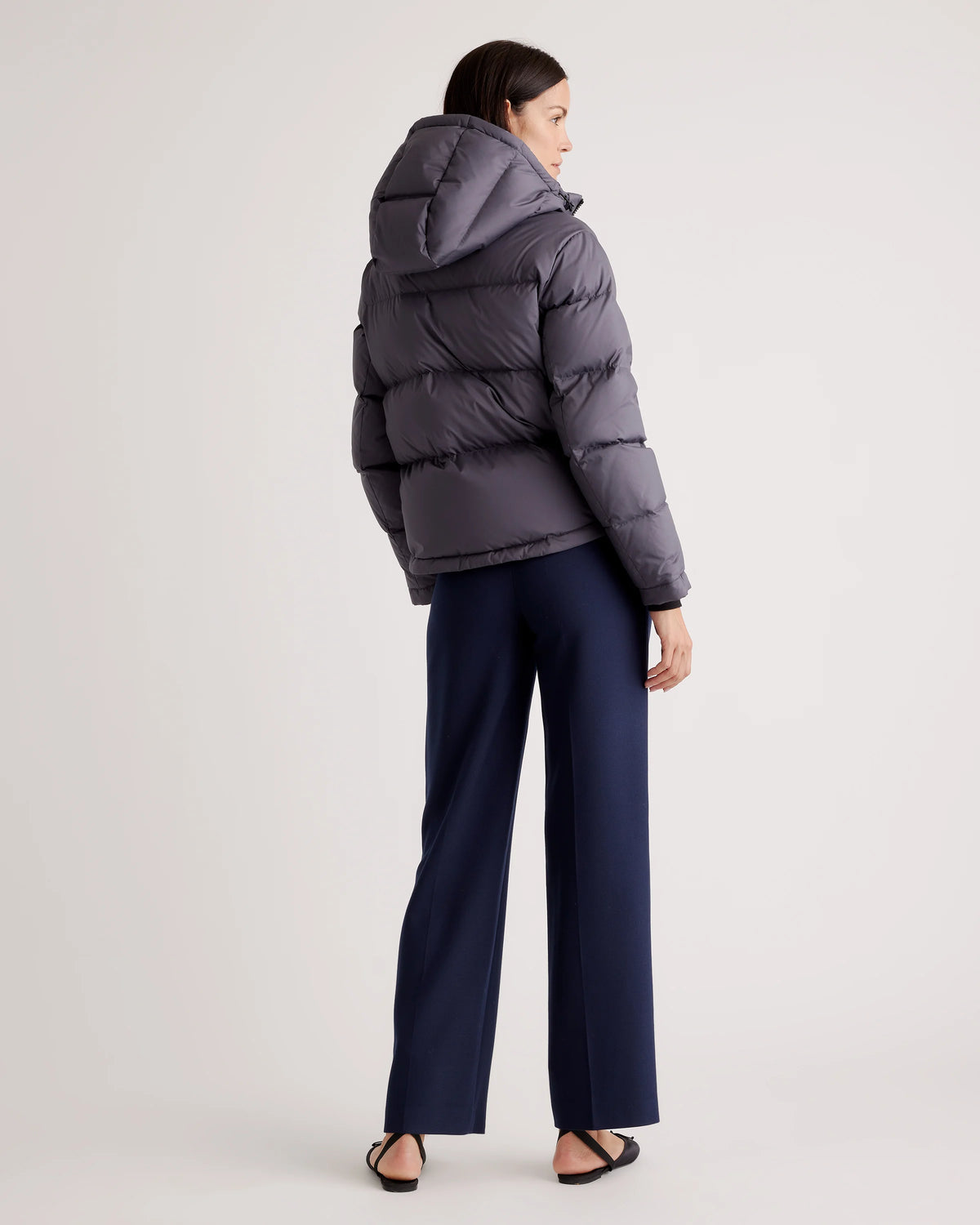 Responsible Down Cropped Puffer Jacket - XS / Shiny Black