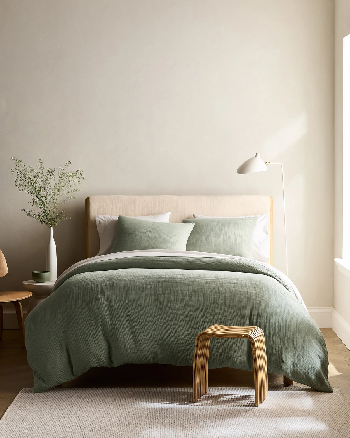 Organic Cotton Gauze Duvet Cover - Twin / Dried Sage