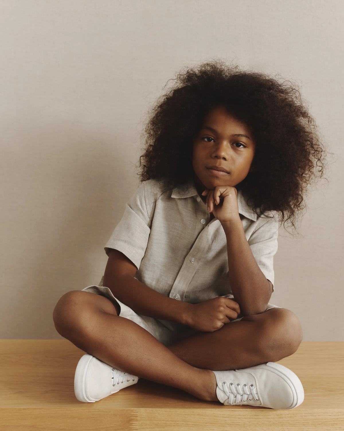 100% European Linen Short Sleeve Shirt - 6 / Flax