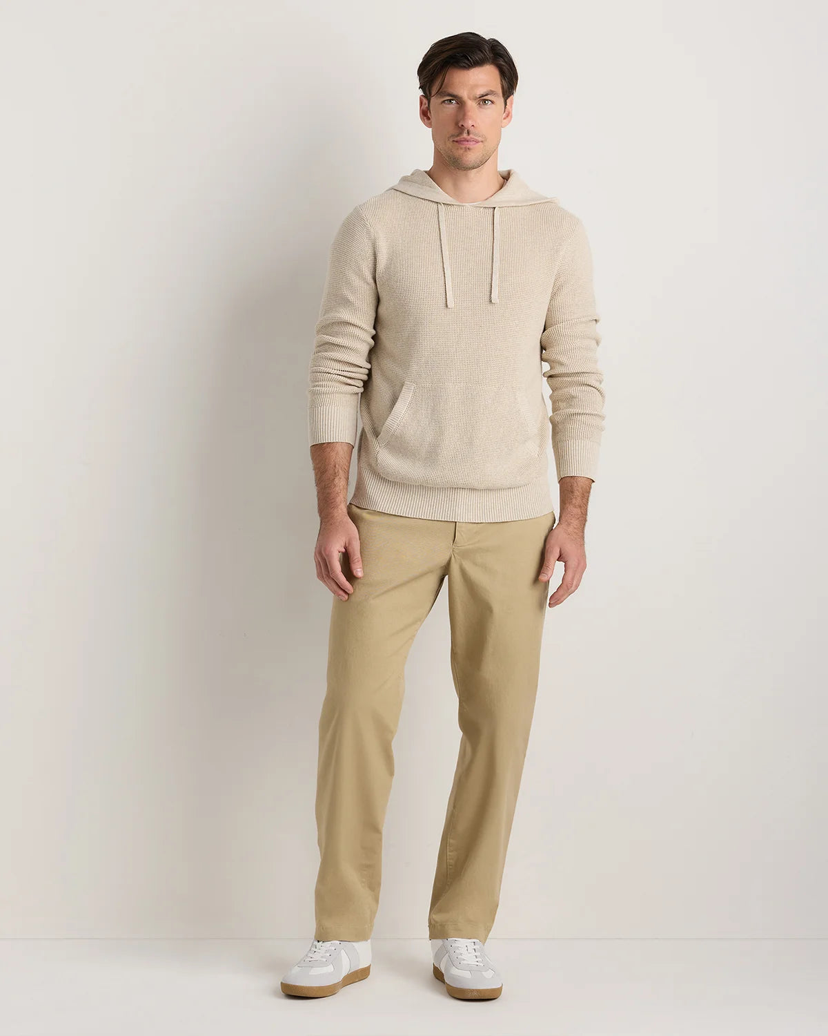 Organic Cotton Cashmere Waffle Hoodie - S / Bayberry Olive