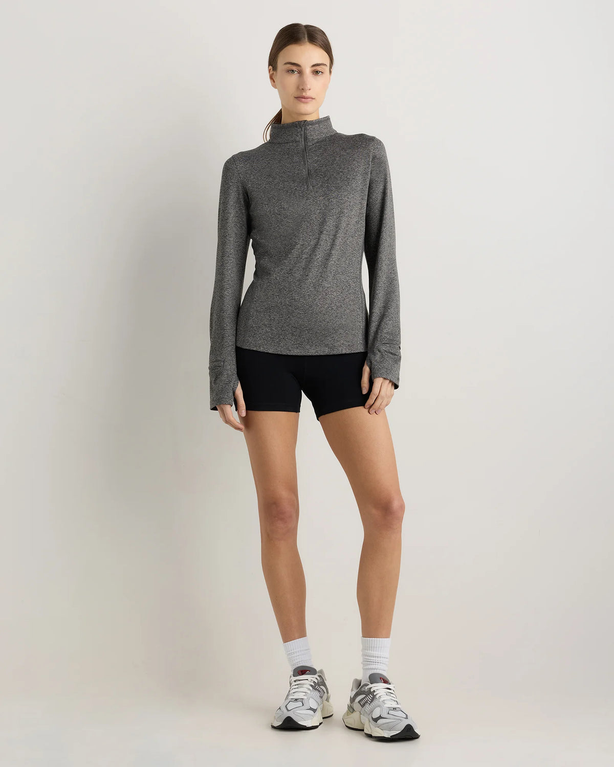 Flowknit Quarter-Zip Pullover - XS / Heather Deep Navy