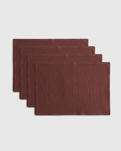 Organic Cotton Gauze Placemats - One Size / Chocolate