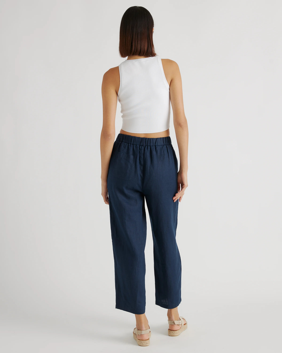 100% European Linen Pants - XS / White