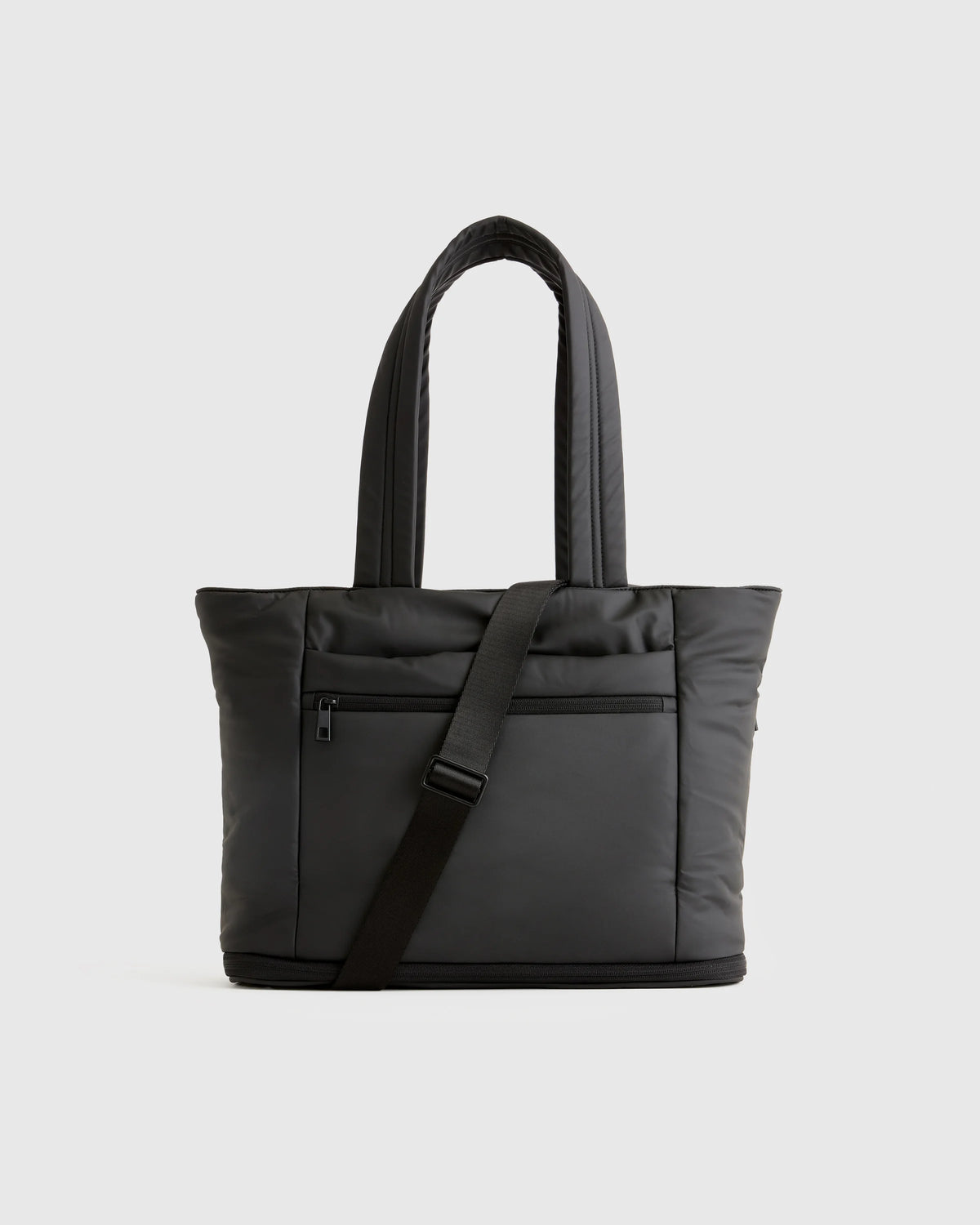 Water Repellent Puff Expandable Tote - One Size / Black