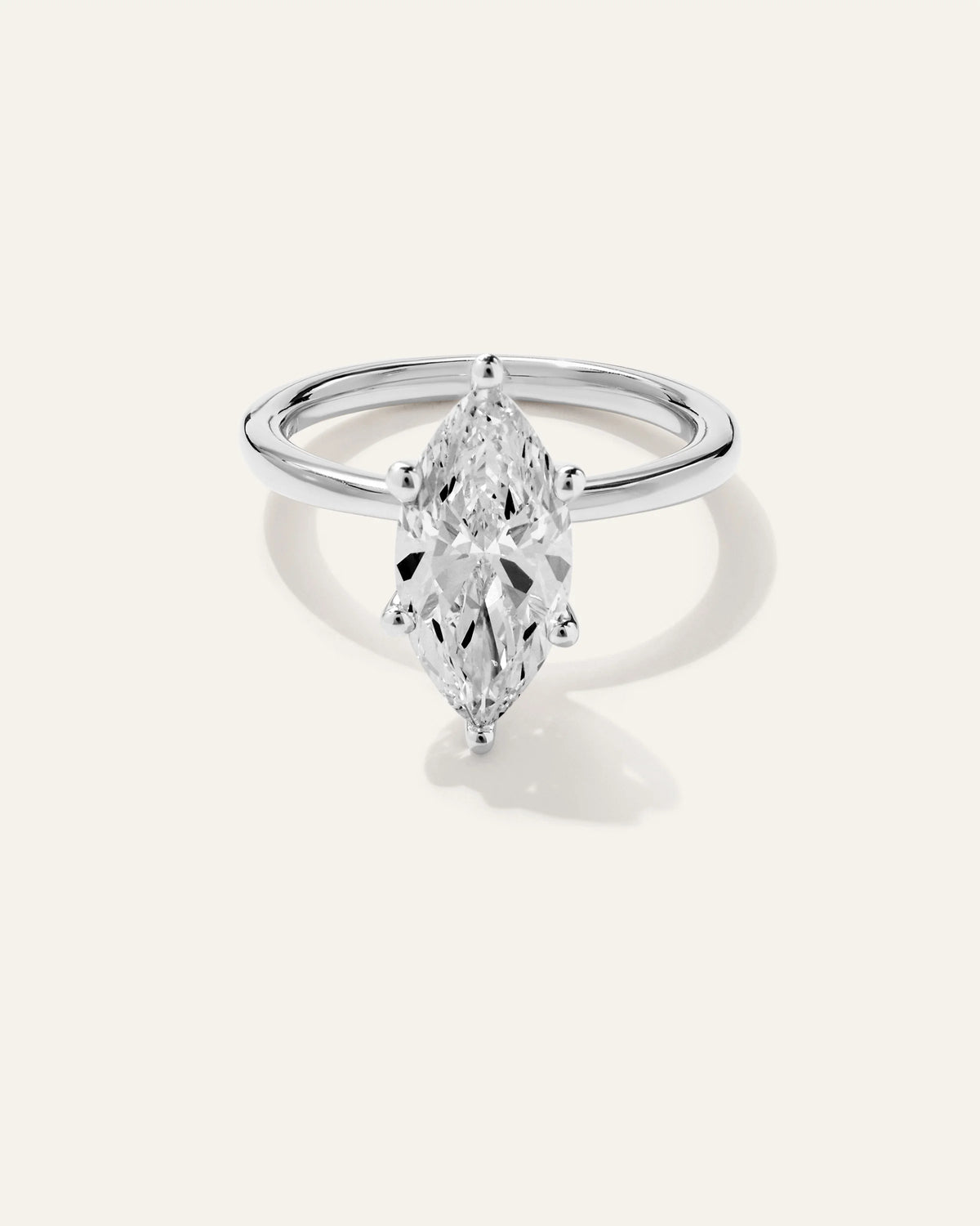 Lab Grown Diamond Marquise Comfort Fit Engagement Ring - 3ct - 4 / Yellow Gold