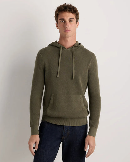 Organic Cotton Cashmere Waffle Hoodie - S / Bayberry Olive