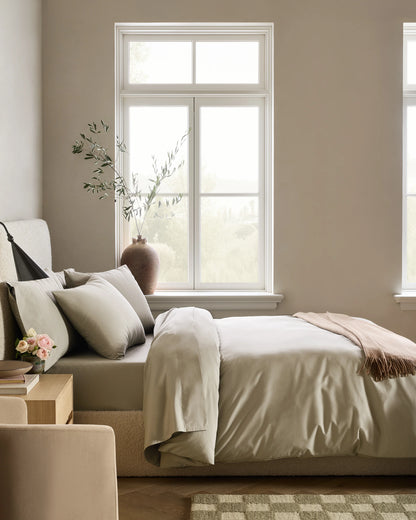 Organic Crisp Percale Duvet Cover Set - Twin / Espresso