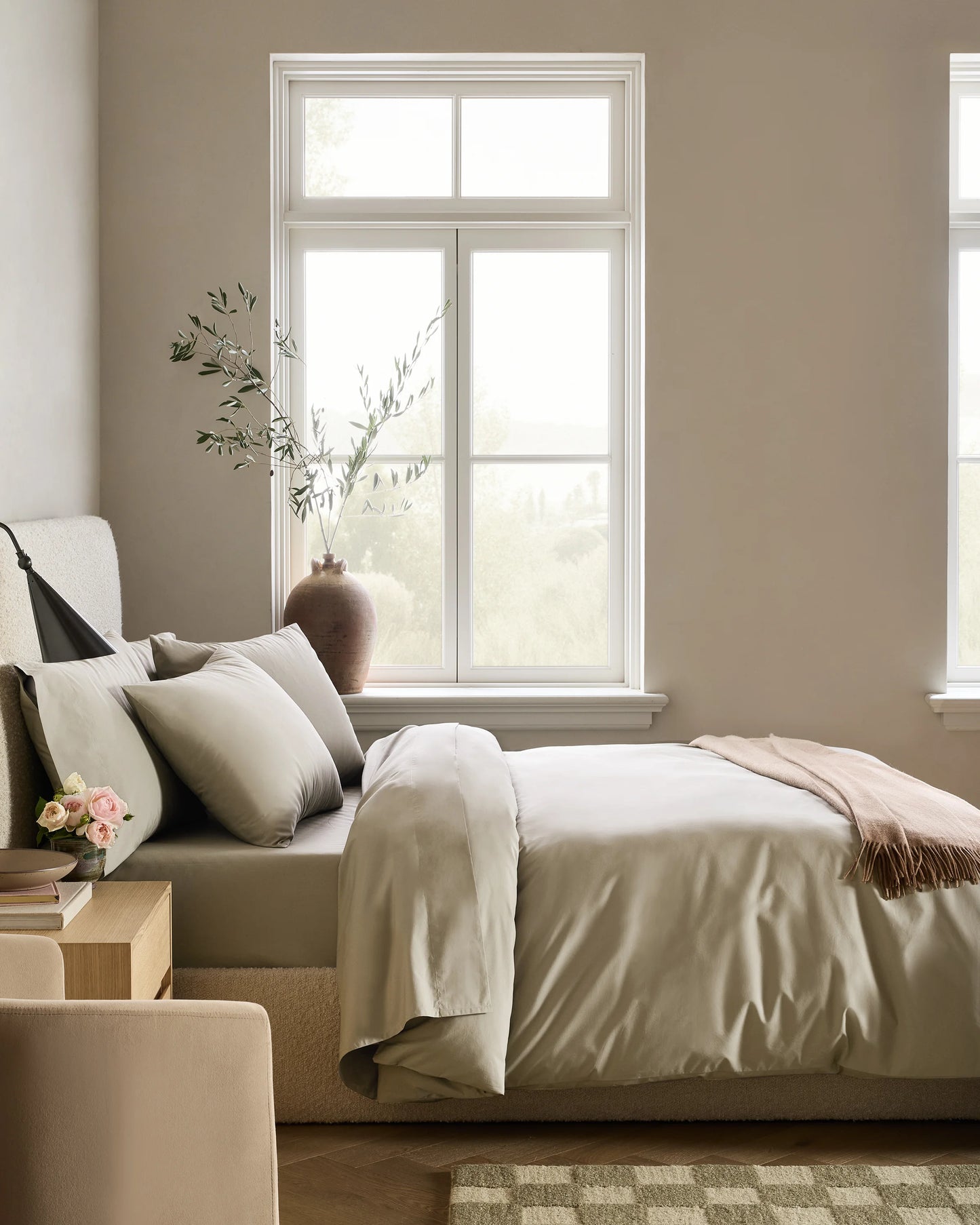 Organic Crisp Percale Duvet Cover - Twin / Ivory