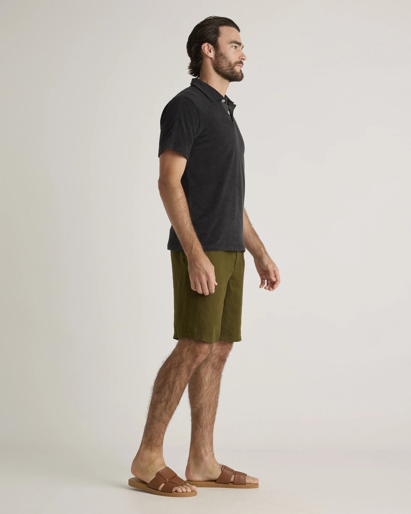 100% Organic Cotton Terry Towel Polo - S / Charcoal