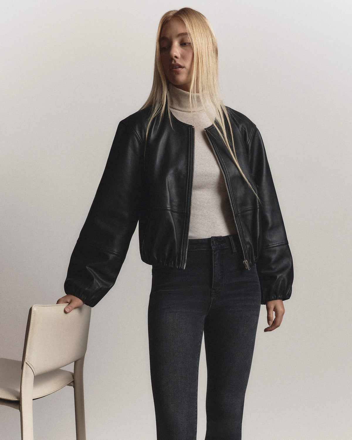 Organic Cotton Micro-Rib Turtleneck - XS / Taupe Brown