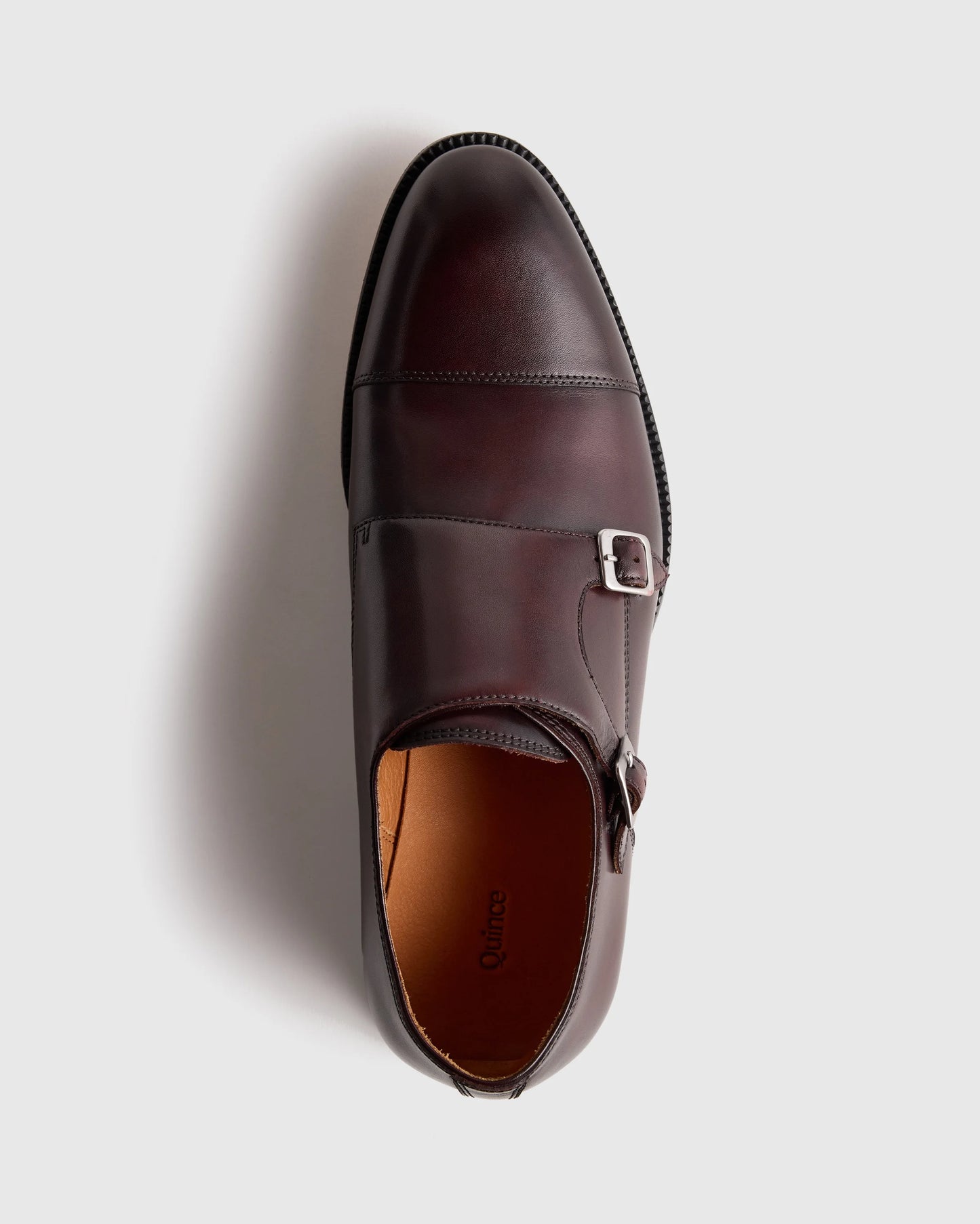 Italian Leather Monk Strap Oxford - 7 / Black