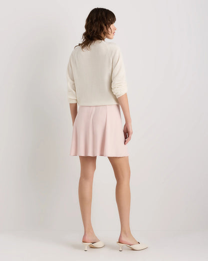 Lightweight Crepe A-Line Mini Skirt - XS / Moonstone Blue