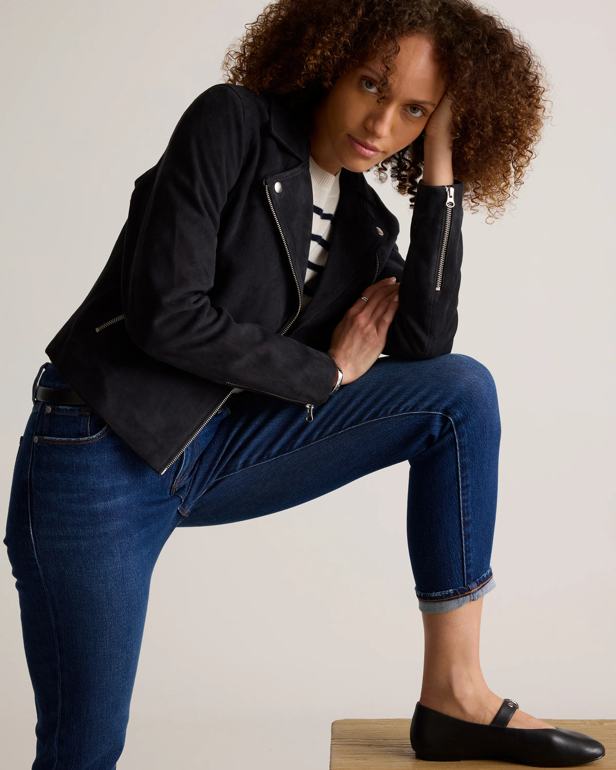 Luna Stretch Slim Boyfriend Jeans - 24 / Stormy Blue